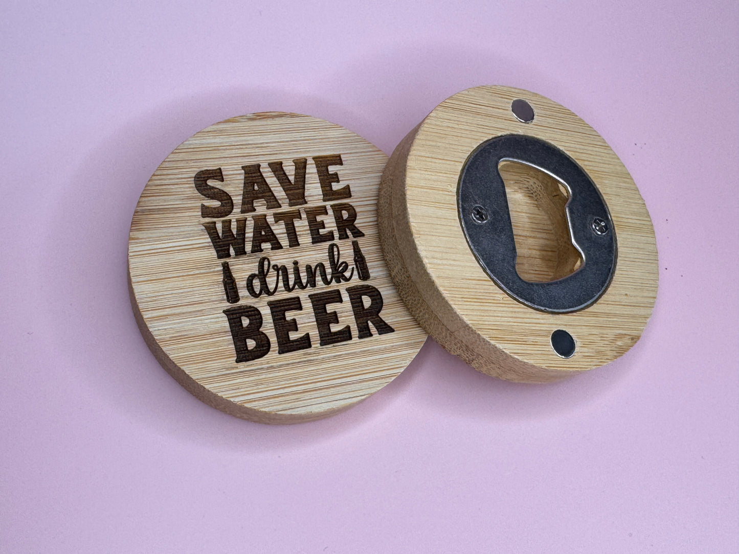 Circular (Puck) Personalised Magnetic Bottle Opener