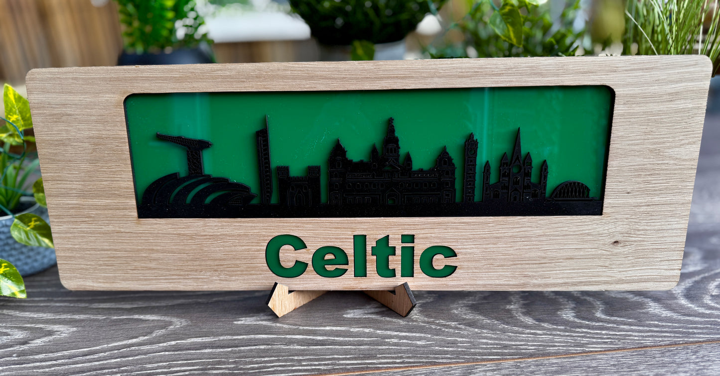 Silhouette City Skyline - Glasgow Celtic