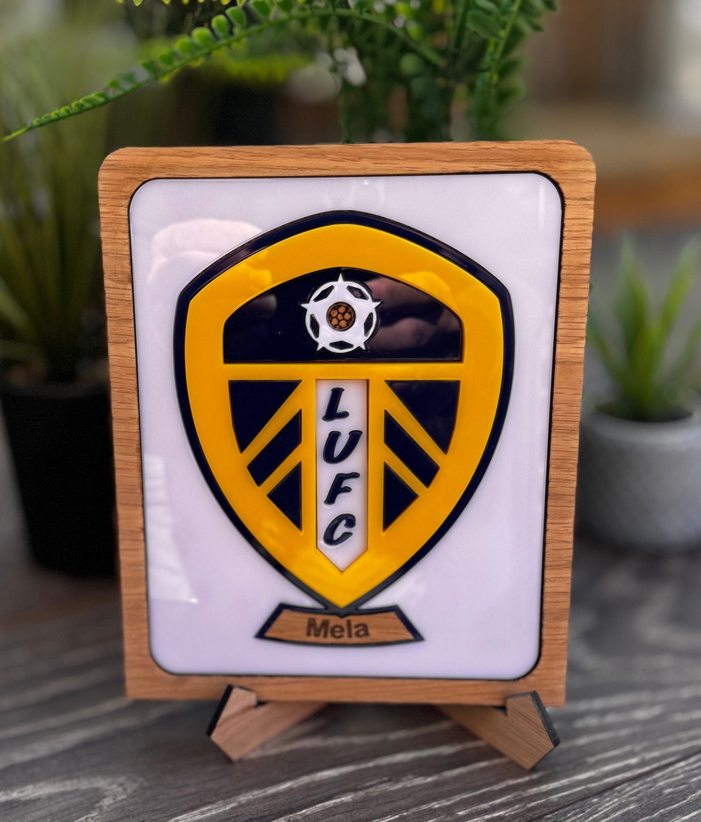 Personalised Leeds United Football Club plaque