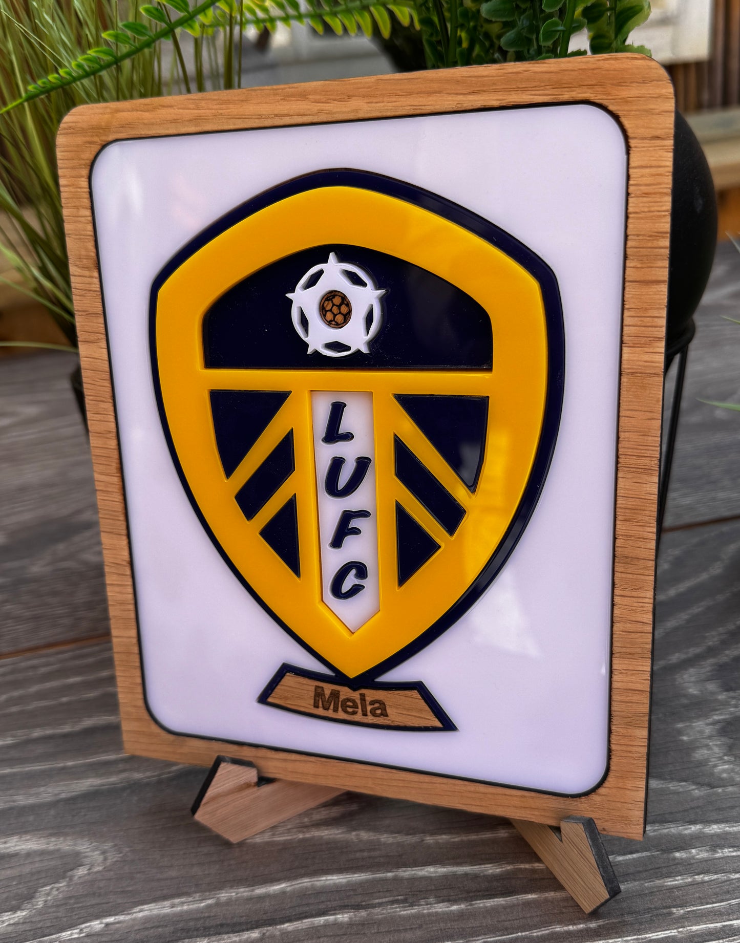 Personalised Leeds United Football Club plaque