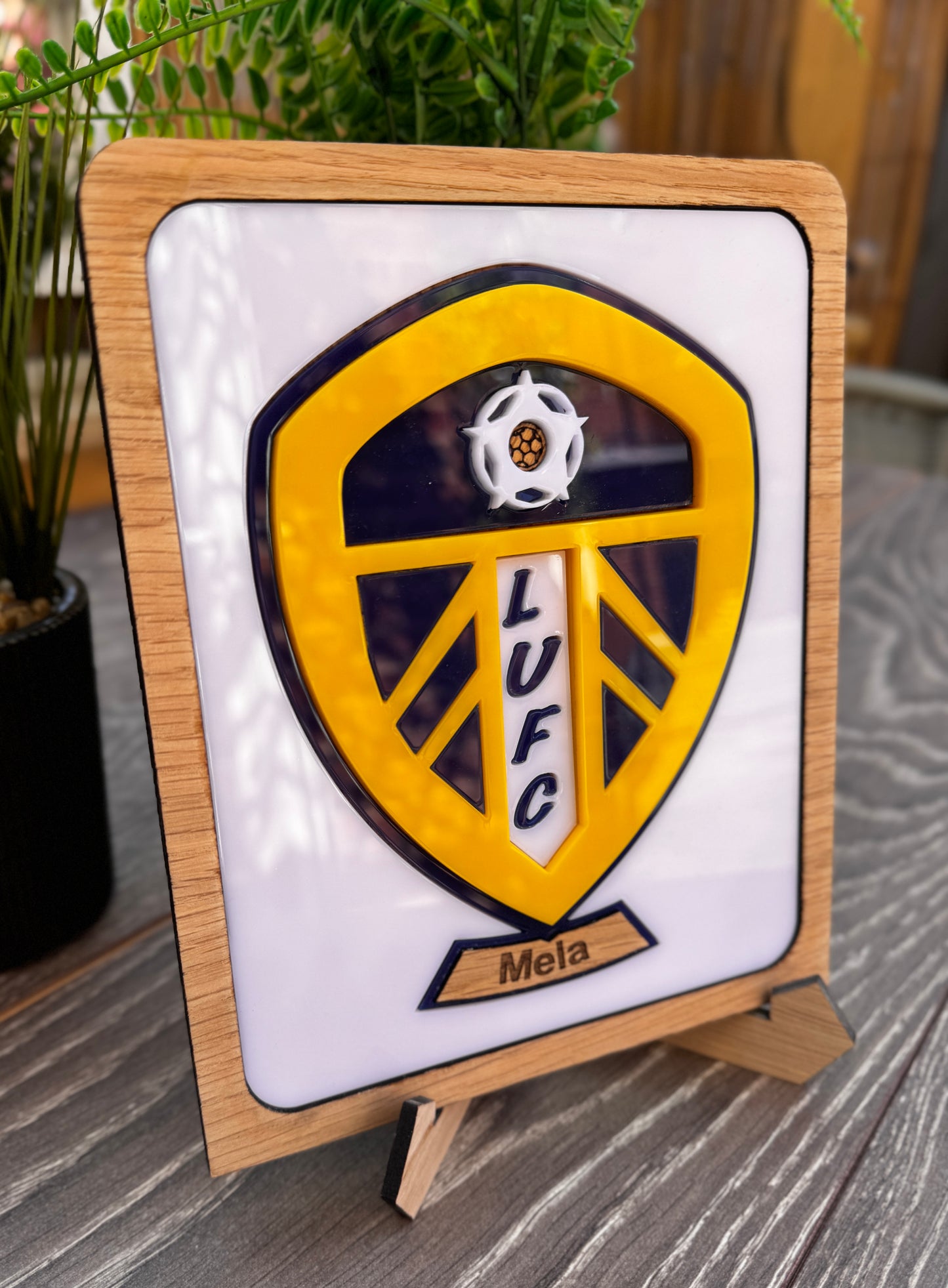 Personalised Leeds United Football Club plaque