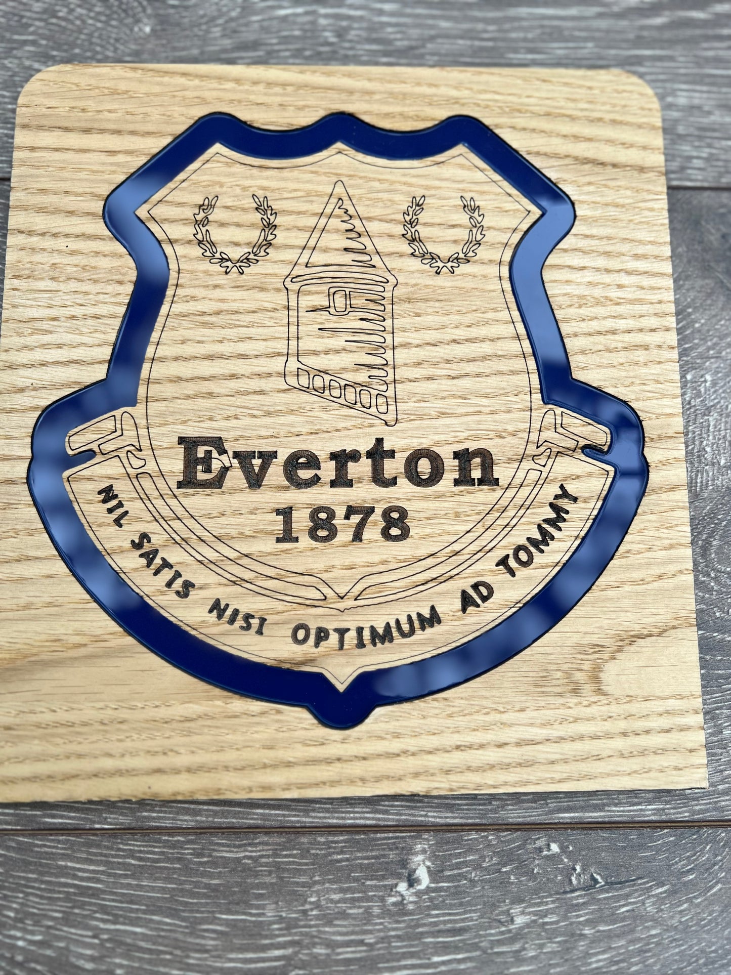 Personalised Everton Football Club plaque